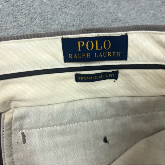 Polo Ralph Lauren Pants Mens 40x32 Light Gray Stretch Classic Fit Flat Front NWT - Picture 8 of 13